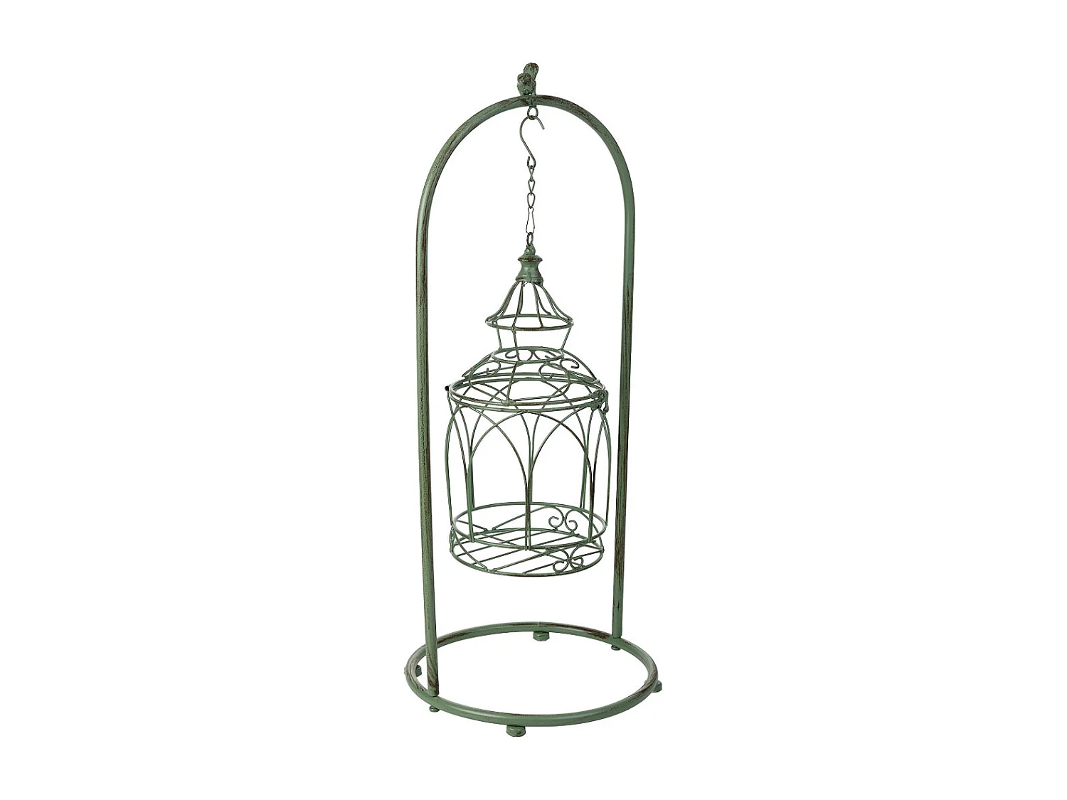 Gaiola decorativa verde, 30x30x74h cm