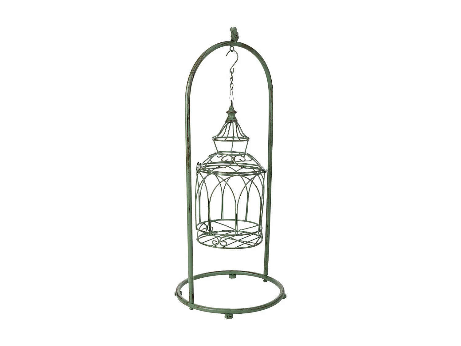 Gaiola decorativa verde, 30x30x74h cm