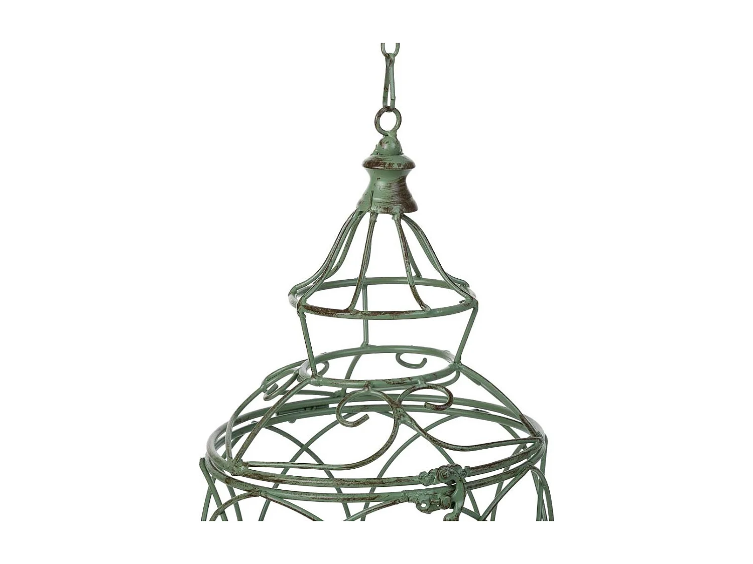 Gaiola decorativa verde, 30x30x74h cm