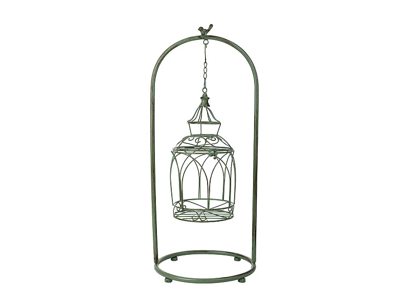 Jaula decorativa verde, 30x30x74h cm