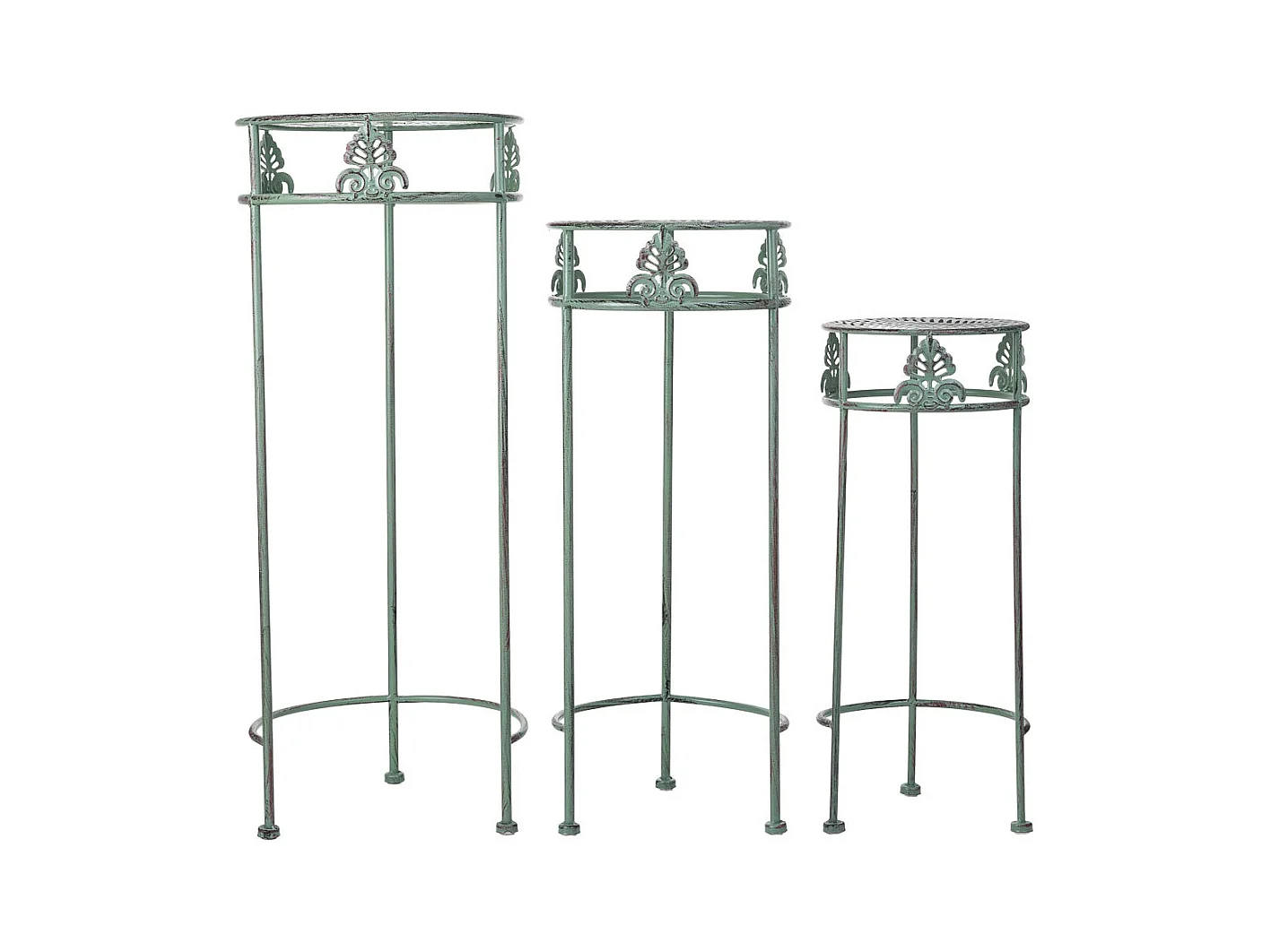 Suporte para vasos de flores preto, 3 peças, 28x28x69-24x24x59-20x20x49h cm