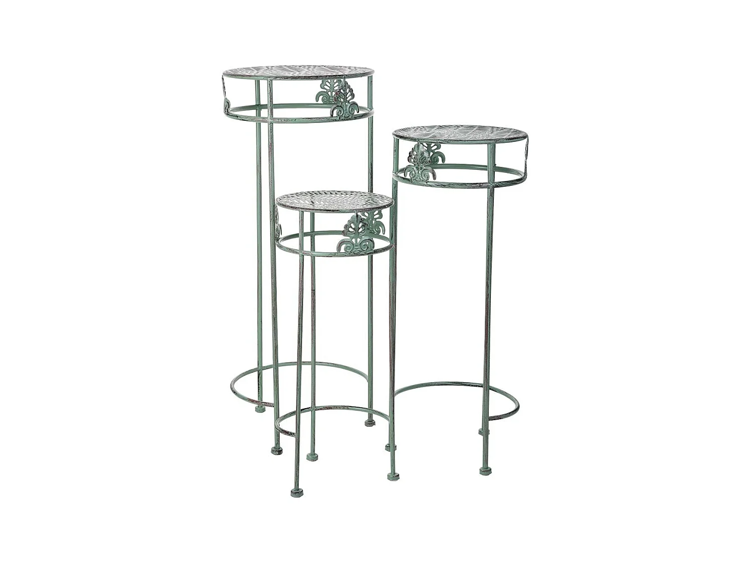 Suporte para vasos de flores preto, 3 peças, 28x28x69-24x24x59-20x20x49h cm