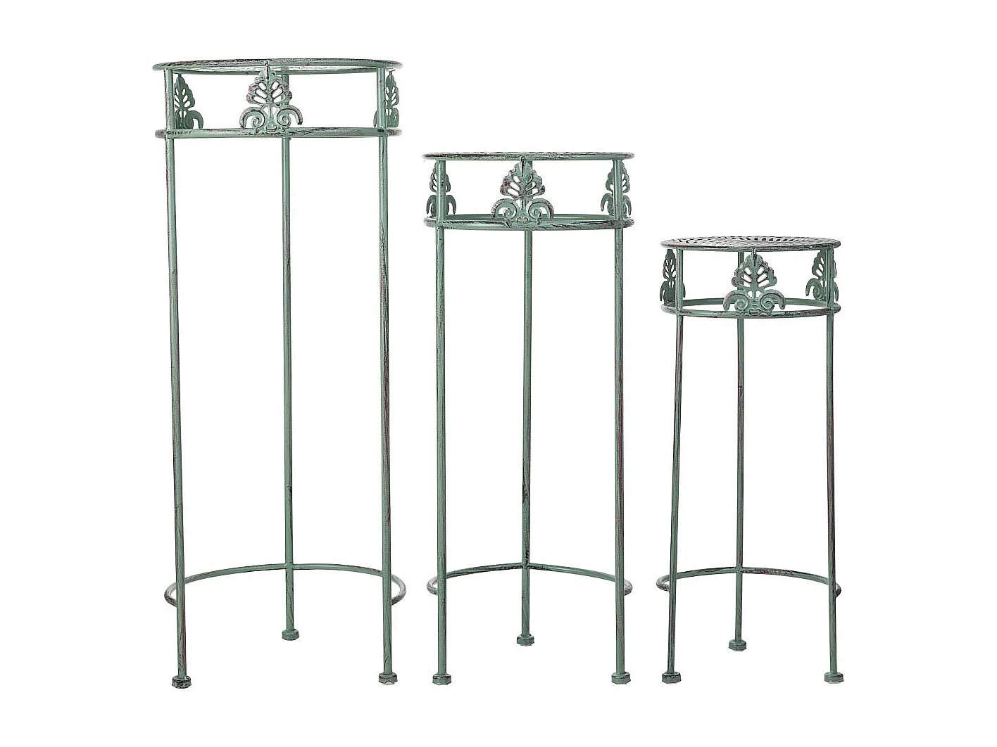Schwarzer Blumentopfständer, 3 Stück, 28x28x69-24x24x59-20x20x49h cm