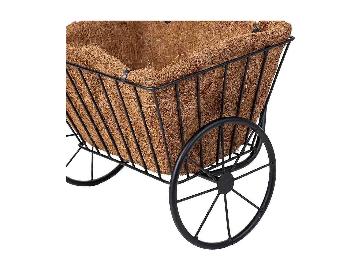 Soporte macetero bicicleta negro, 65x28x47h cm