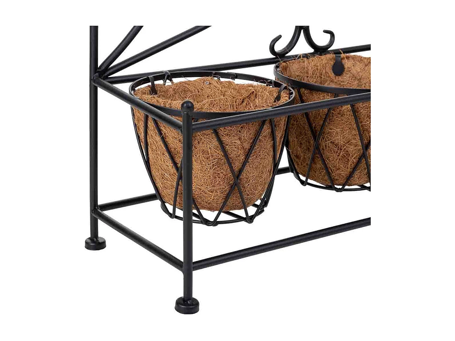 Support de pot de fleurs noir, 52x17x37,50h cm