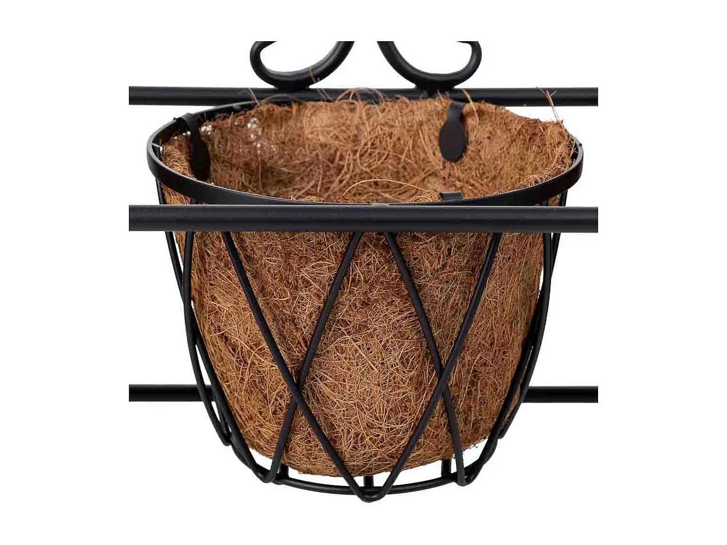 Support de pot de fleurs noir, 52x17x37,50h cm