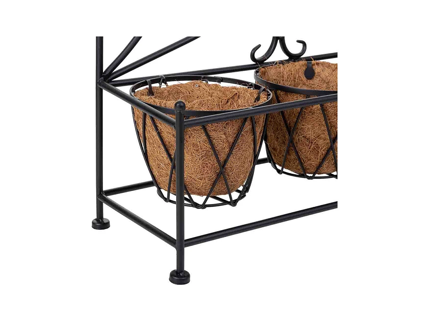 Suporte para vasos de flores preto, 52x17x37,50h cm