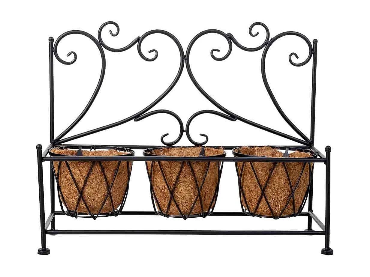 Soporte macetero negro, 52x17x37,50h cm