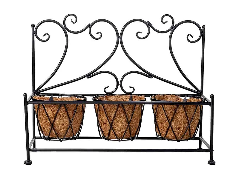 Soporte macetero negro, 52x17x37,50h cm