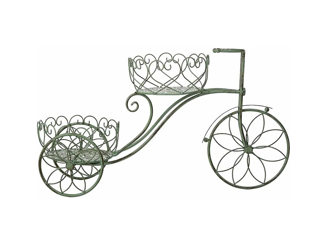 Suporte para vasos de flores verde, 67x21x38h cm