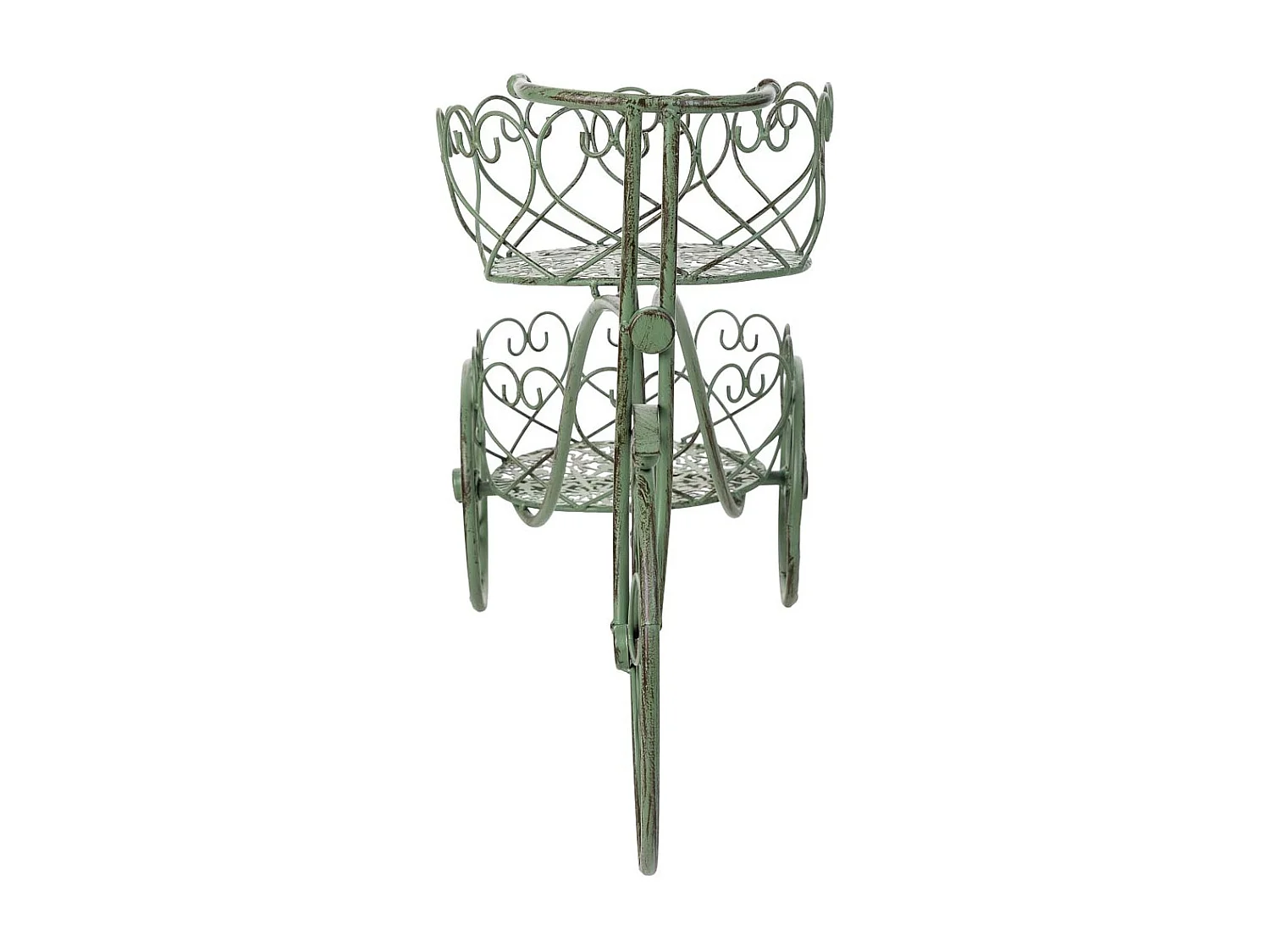 Suporte para vasos de flores verde, 67x21x38h cm