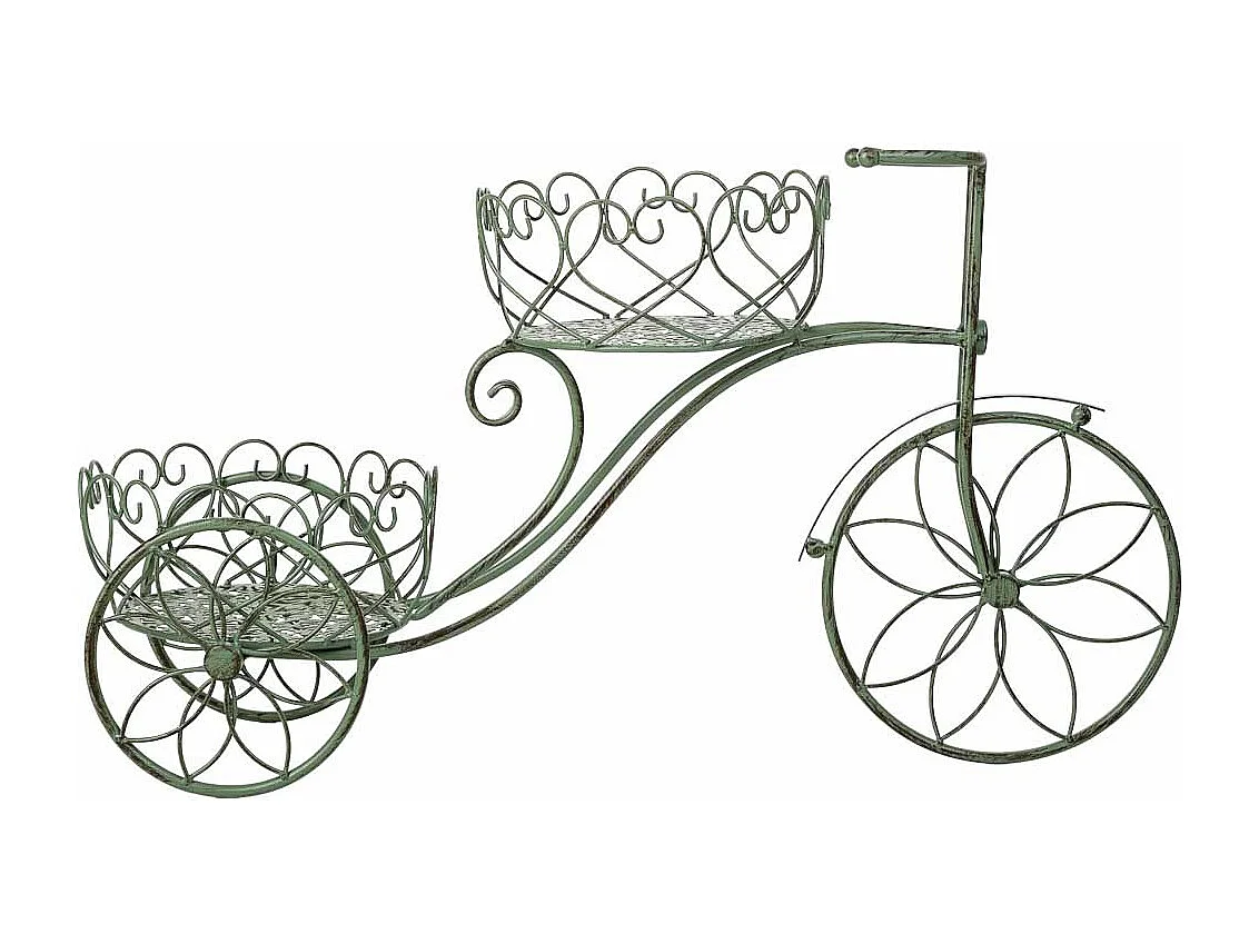 Suporte para vasos de flores verde, 67x21x38h cm