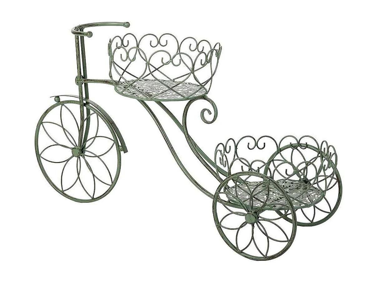 Suporte para vasos de flores verde, 67x21x38h cm