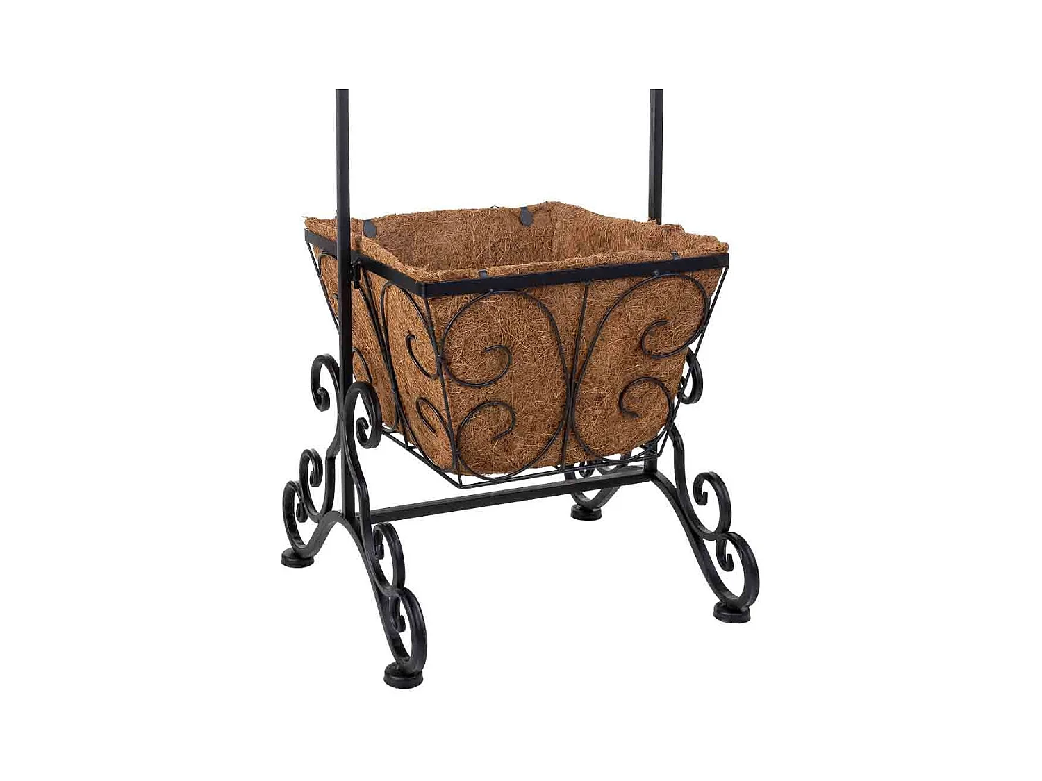 Suporte para vasos de flores preto, 34,50x30x92h cm