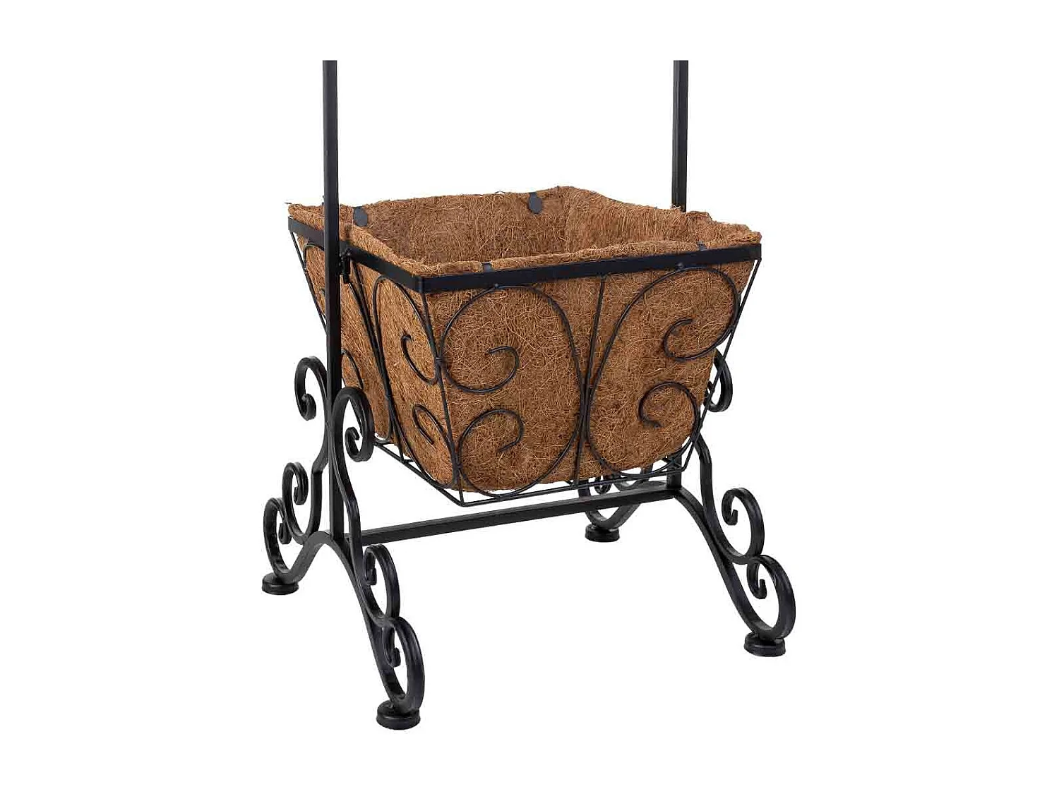 Suporte para vasos de flores preto, 34,50x30x92h cm