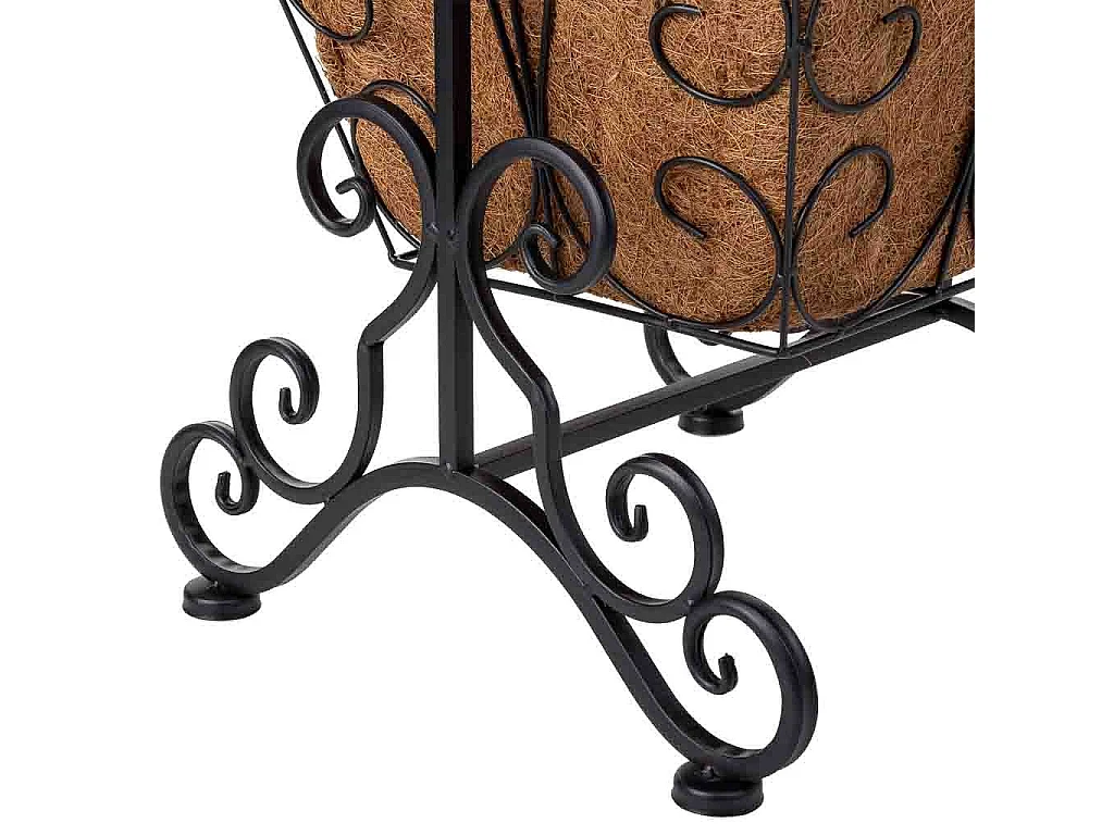 Suporte para vasos de flores preto, 34,50x30x92h cm