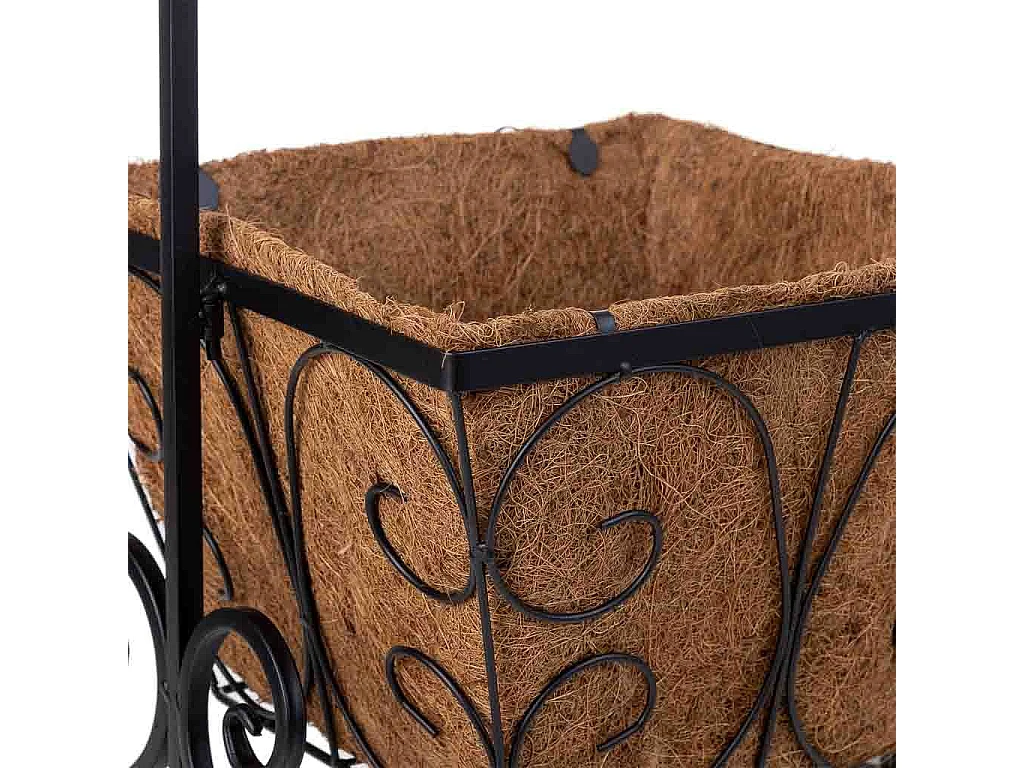 Suporte para vasos de flores preto, 34,50x30x92h cm