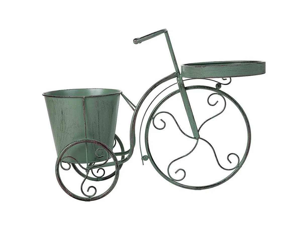 Suporte para vasos de flores verde, 47x19x35h cm