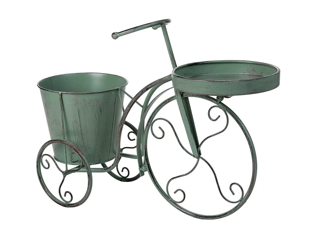 Suporte para vasos de flores verde, 47x19x35h cm