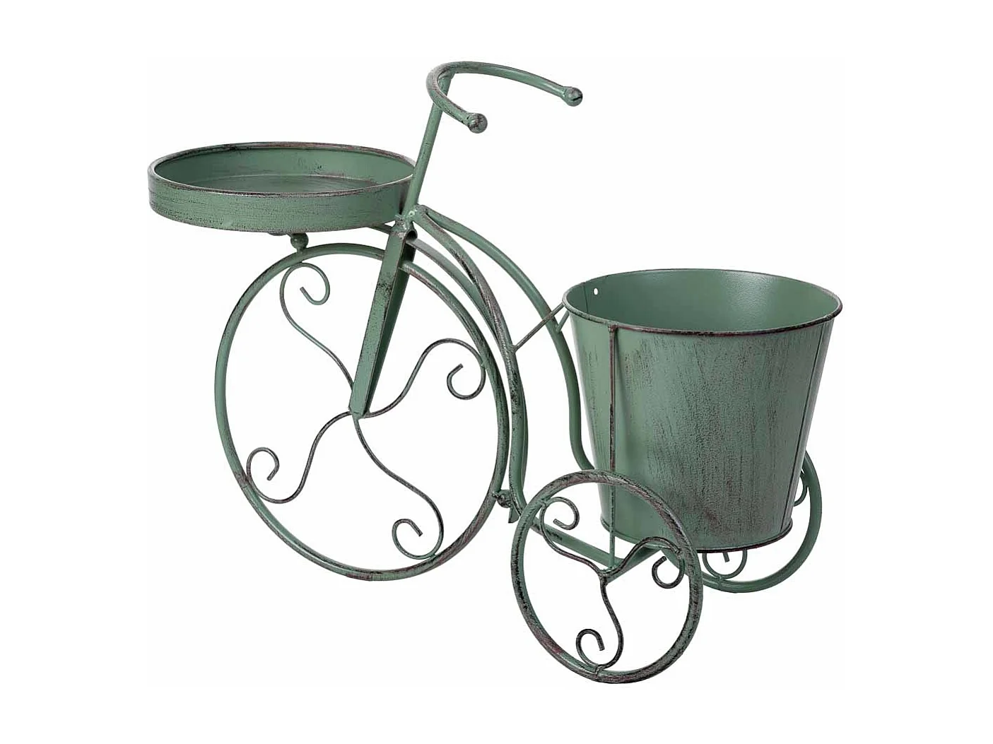 Suporte para vasos de flores verde, 47x19x35h cm