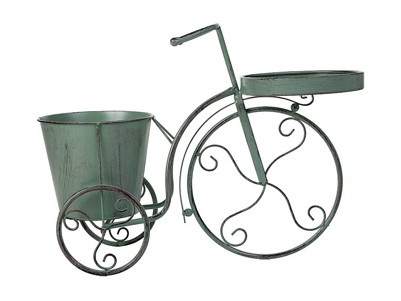 Suporte para vasos de flores verde, 47x19x35h cm