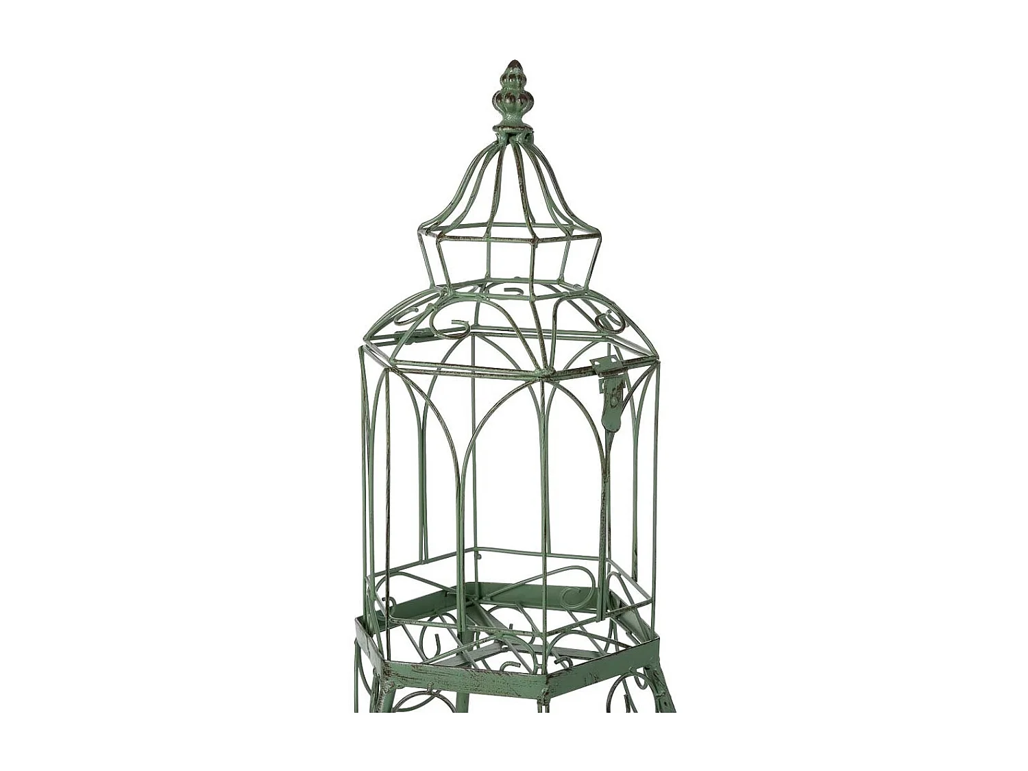 Cage décorative verte, 25x25x87h cm