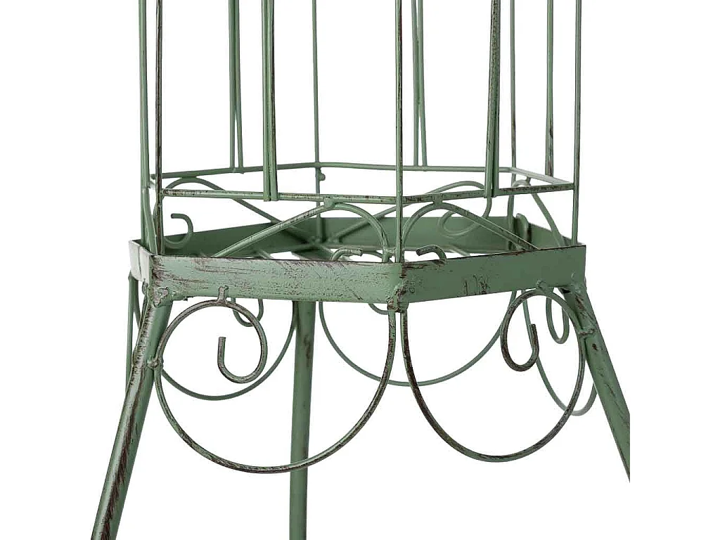 Jaula decorativa verde, 25x25x87h cm