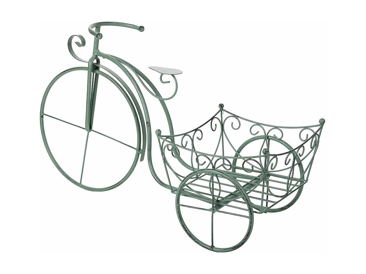 Suporte para vasos de flores verde, 61x22x36h cm