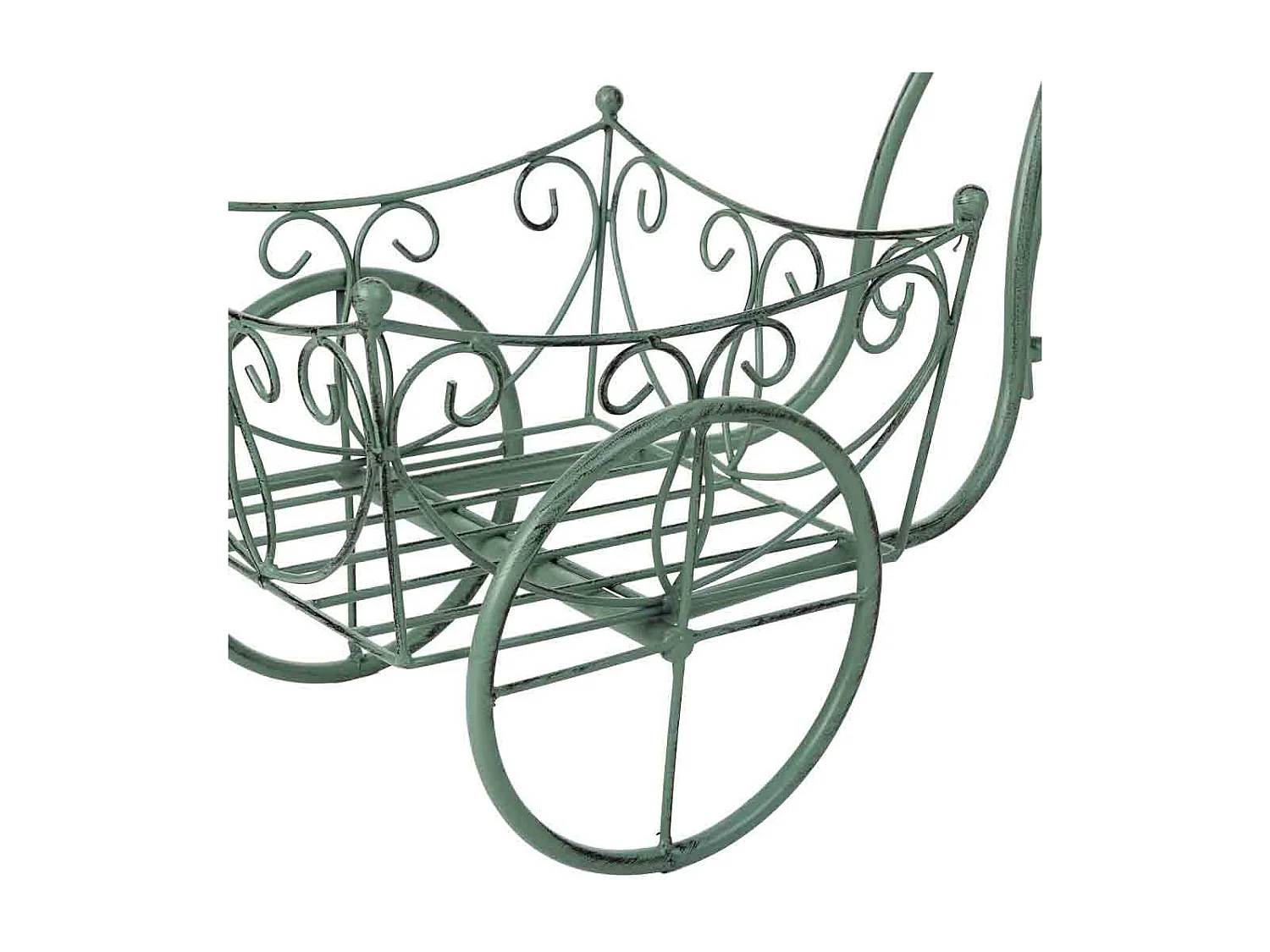 Suporte para vasos de flores verde, 61x22x36h cm