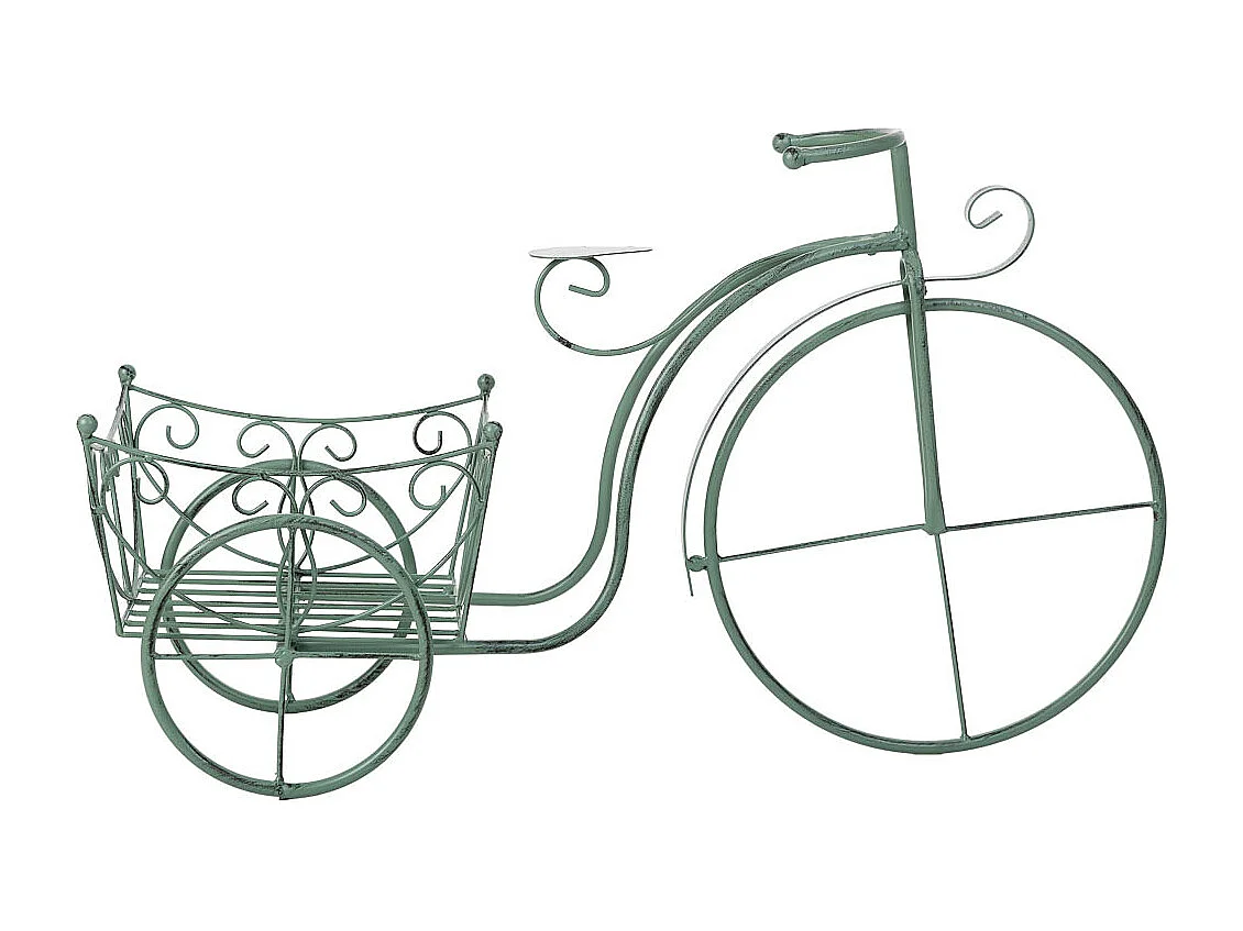 Suporte para vasos de flores verde, 61x22x36h cm