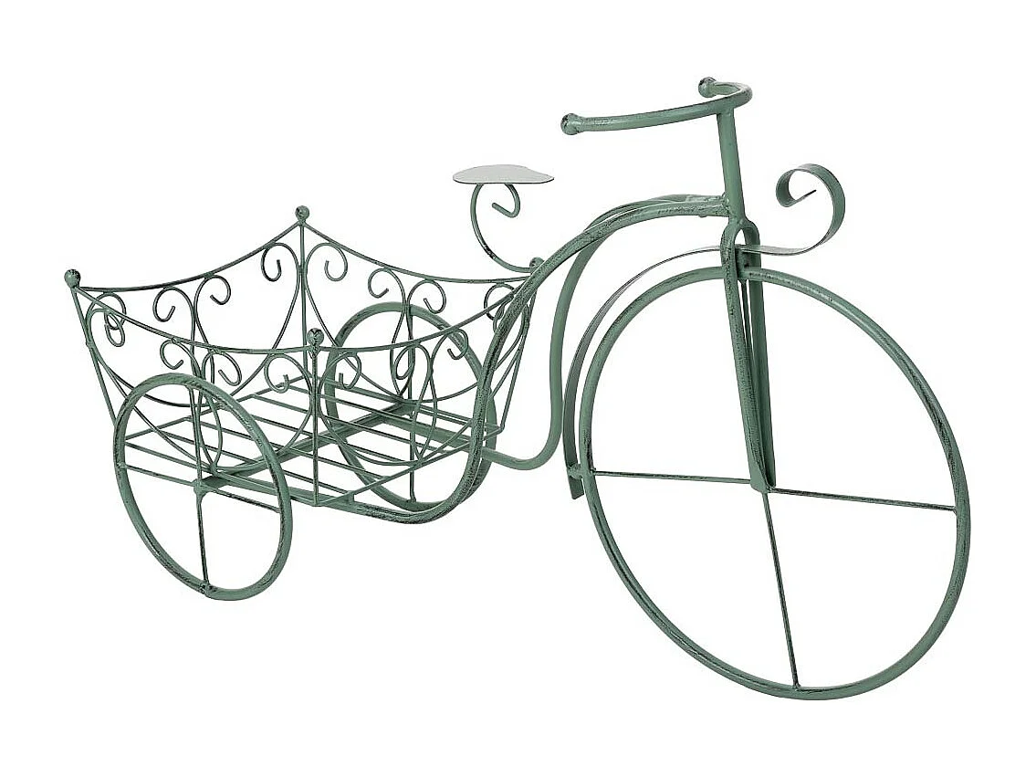 Suporte para vasos de flores verde, 61x22x36h cm