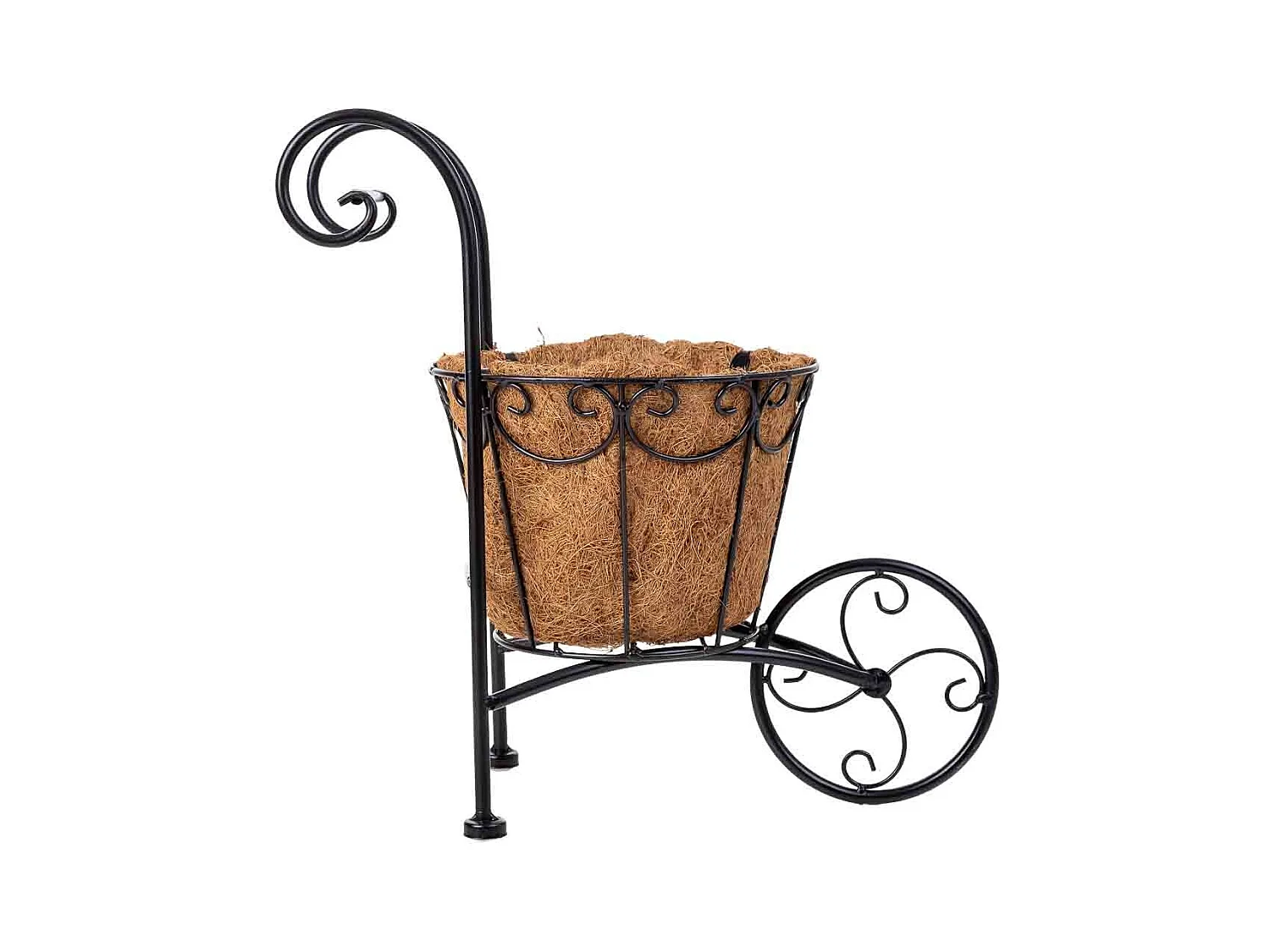 Suporte para floreira carrinho preto, 26x16x35,50h cm