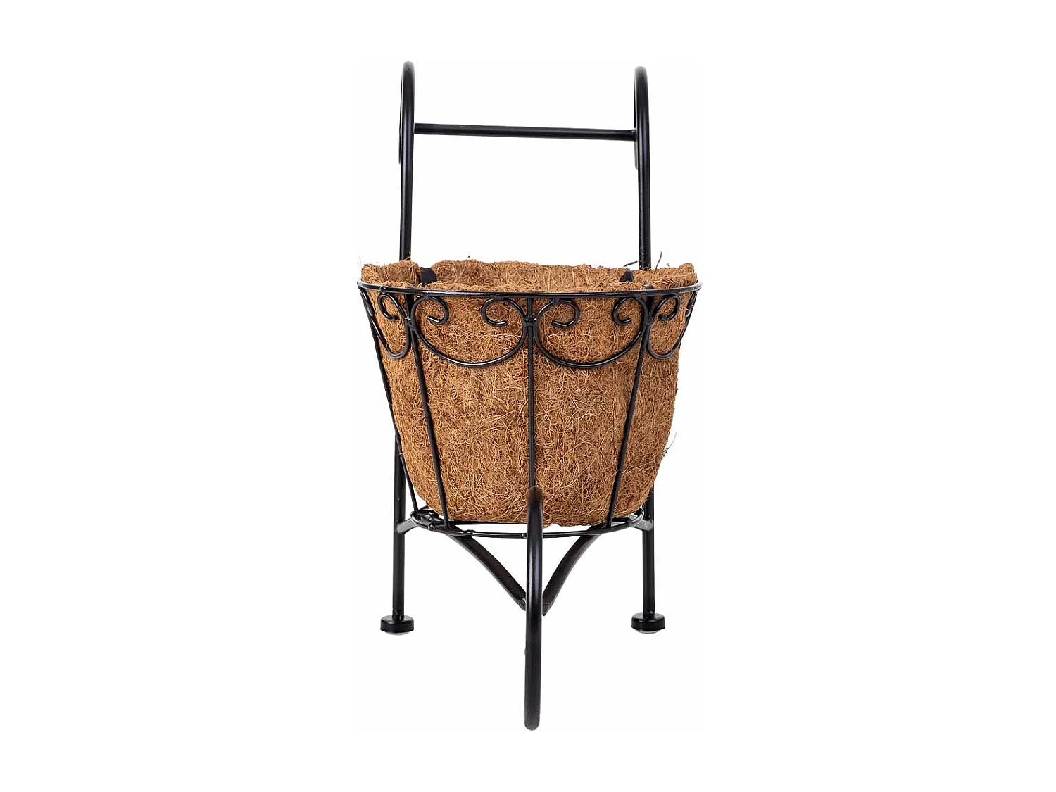 Soporte macetero carro negro, 26x16x35,50h cm