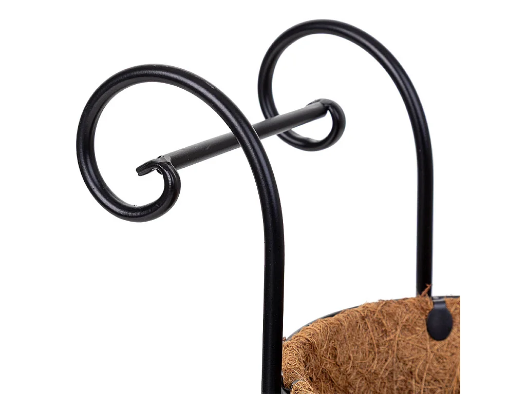 Soporte macetero carro negro, 26x16x35,50h cm