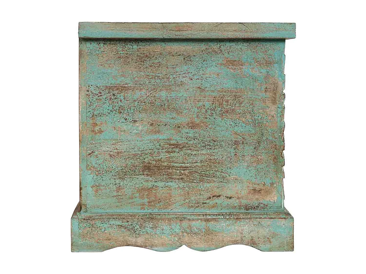 Baú de madeira azul, 71x44x47h cm