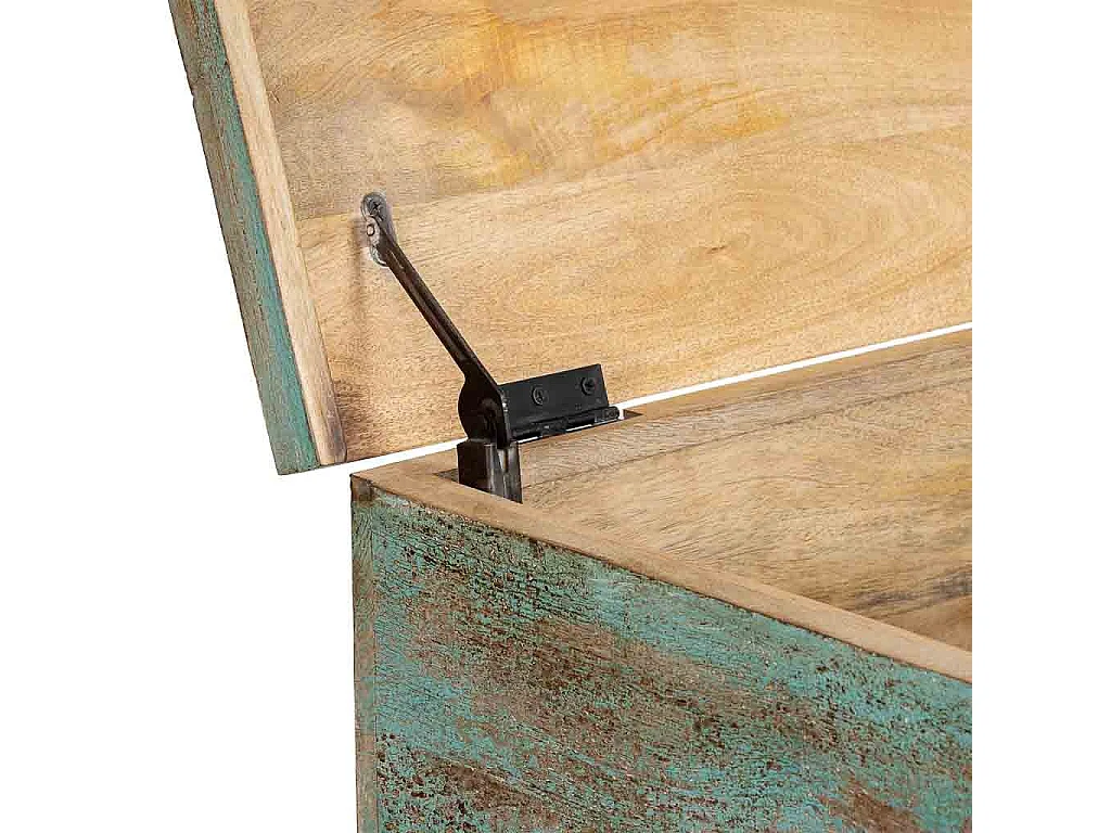 Coffre en bois bleu 71x44x47