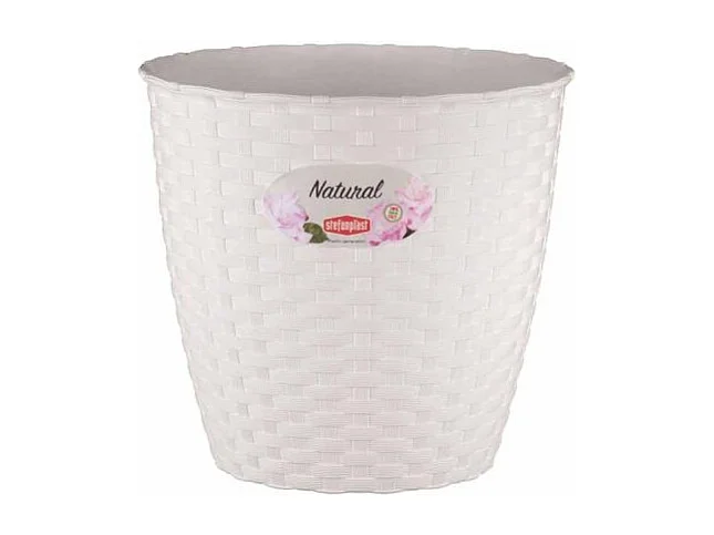 Cache Pot Tressé "Lucie" 14cm Blanc