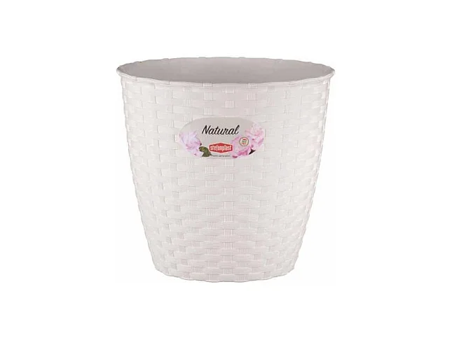 Cache Pot Tressé "Lucie" 14cm Blanc