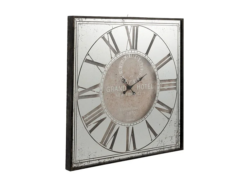 Horloge Murale Déco "Hôtel" 99cm Gris