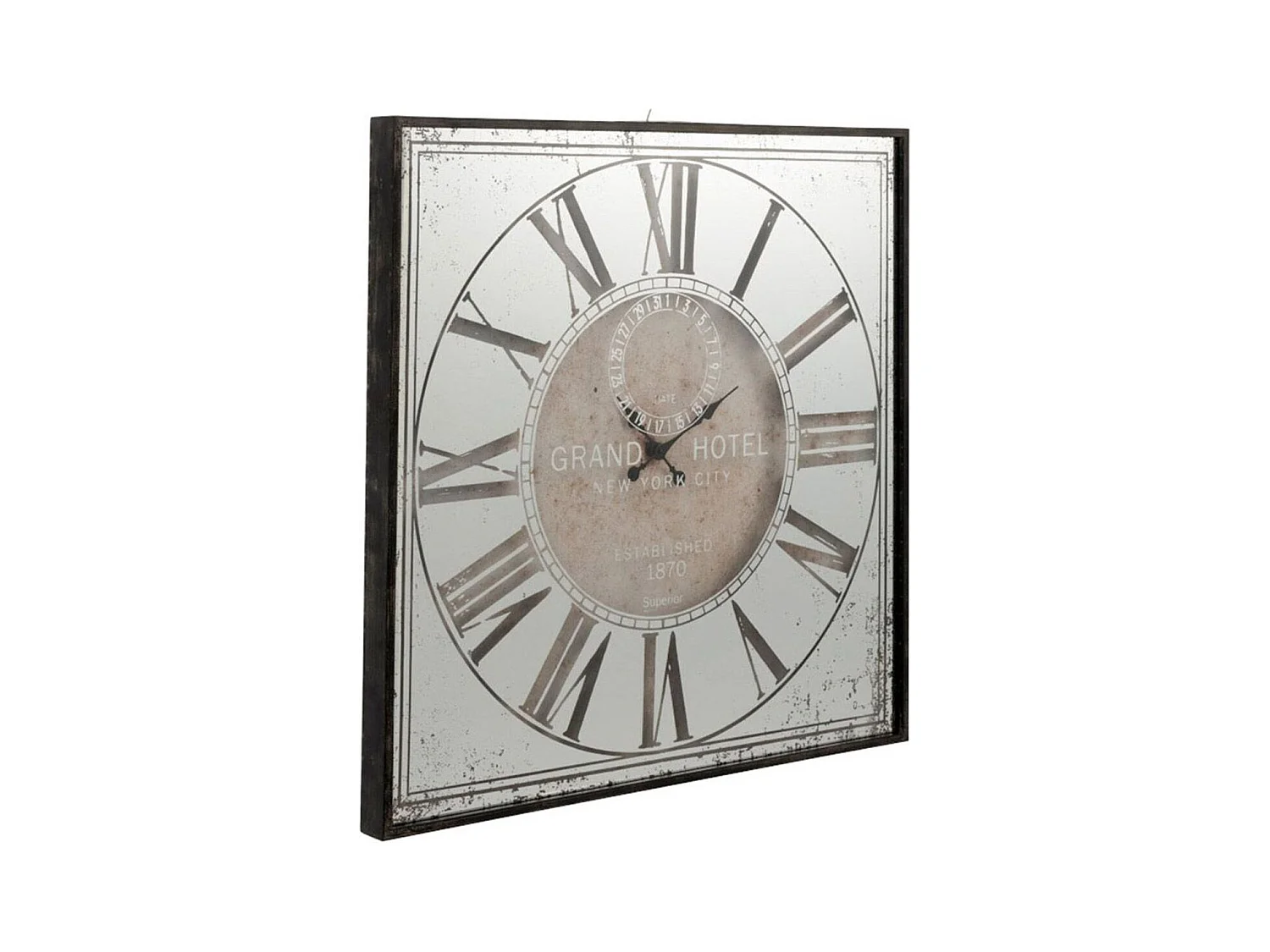 Horloge Murale Déco "Hôtel" 99cm Gris