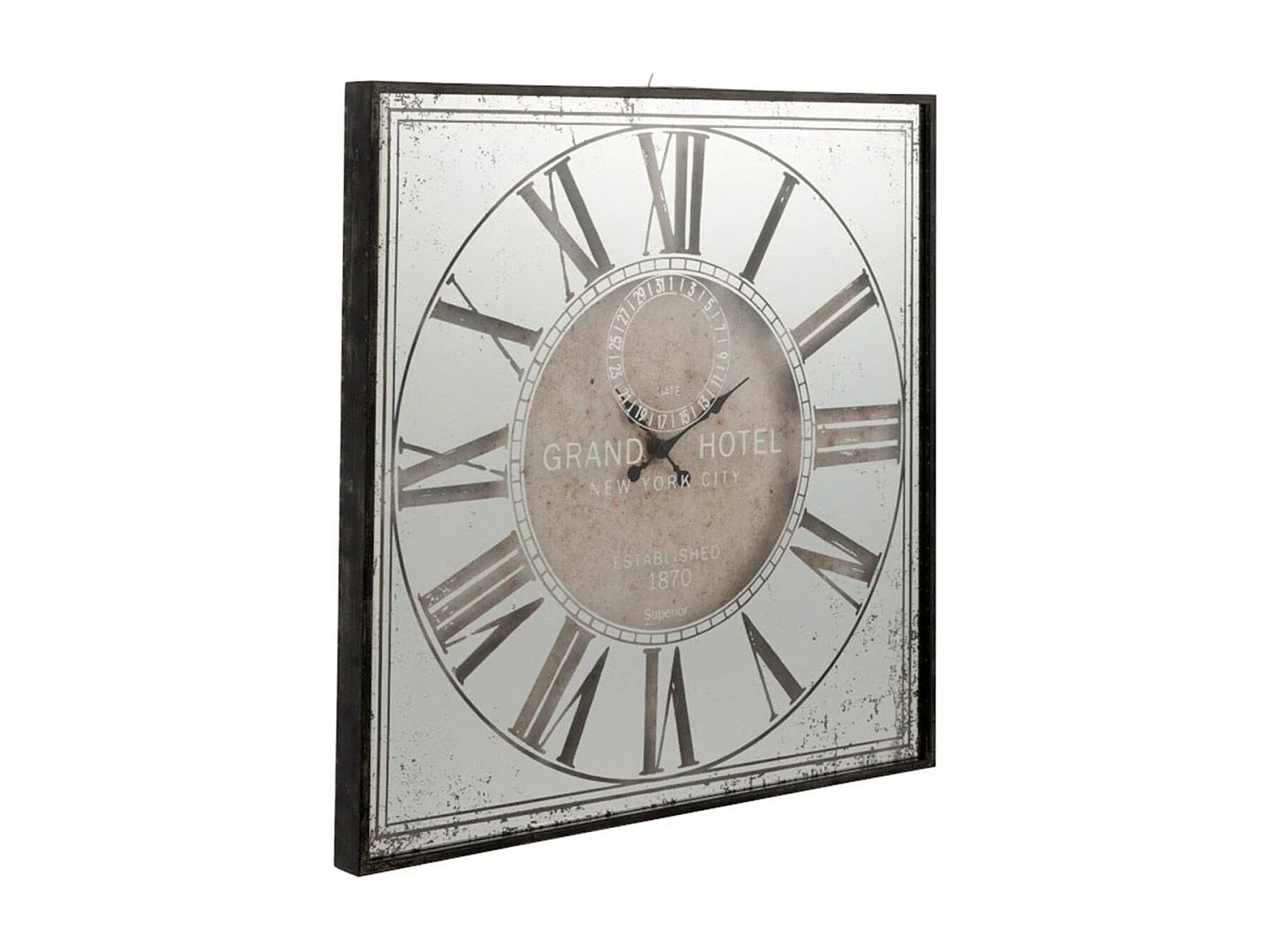 Horloge Murale Déco "Hôtel" 99cm Gris