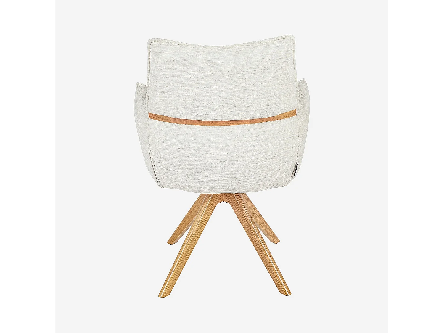 Habitat - Chaise pivotante en tissu et chêne avec accoudoirs - Crème - Timiso