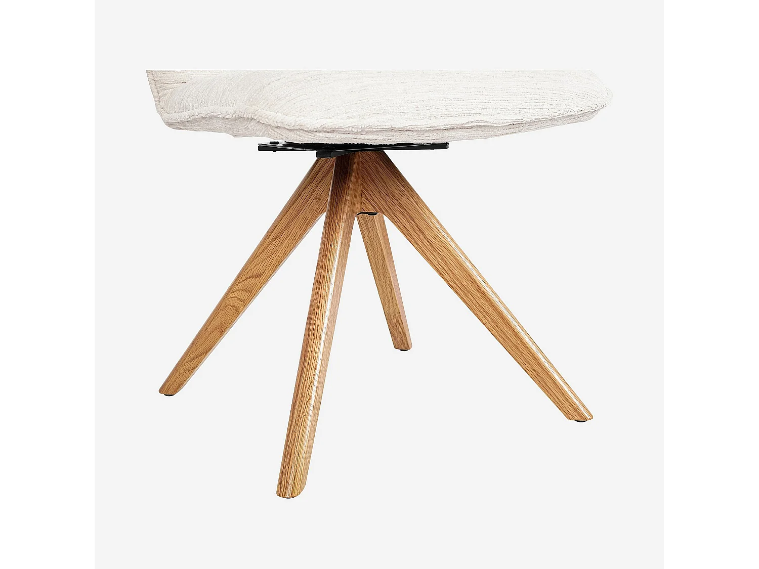 Habitat - Lot de 2 chaises pivotantes en tissu et chêne - Crème - Timiso