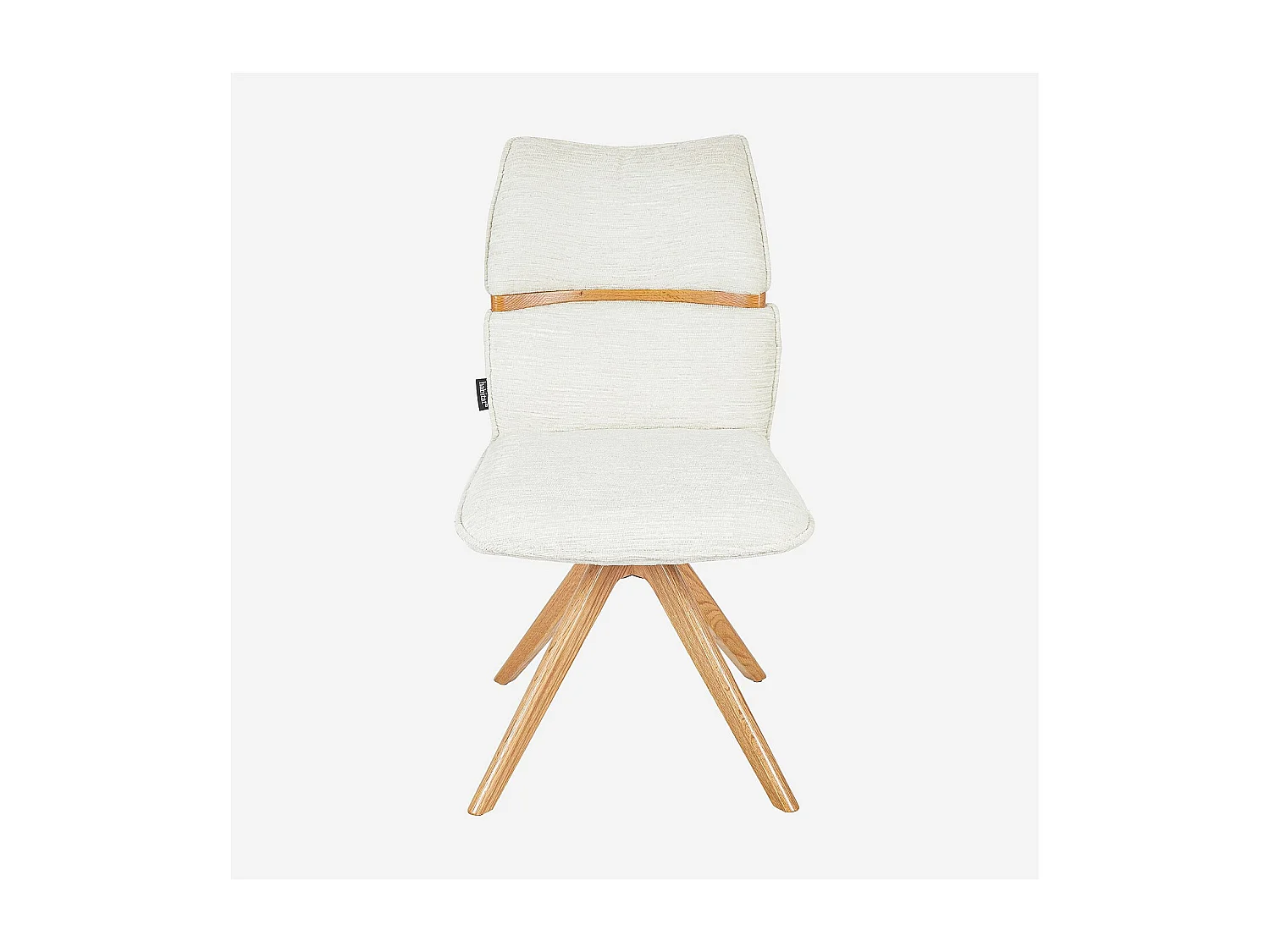 Habitat - Lot de 2 chaises pivotantes en tissu et chêne - Crème - Timiso