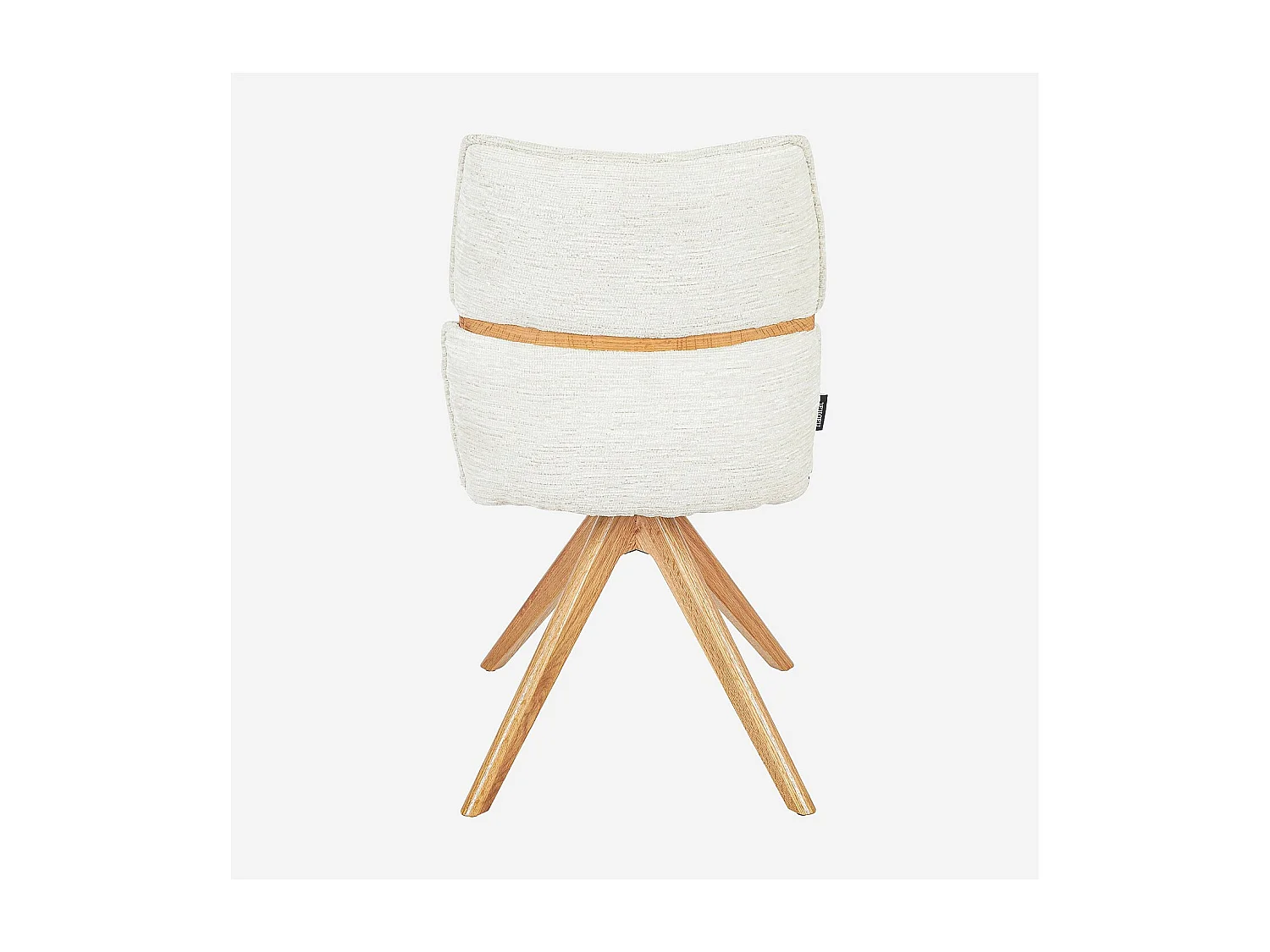 Habitat - Lot de 2 chaises pivotantes en tissu et chêne - Crème - Timiso