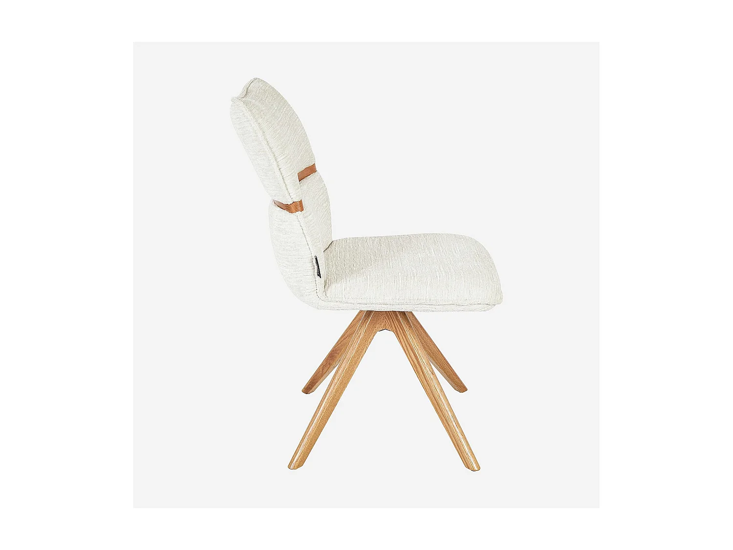 Habitat - Lot de 2 chaises pivotantes en tissu et chêne - Crème - Timiso