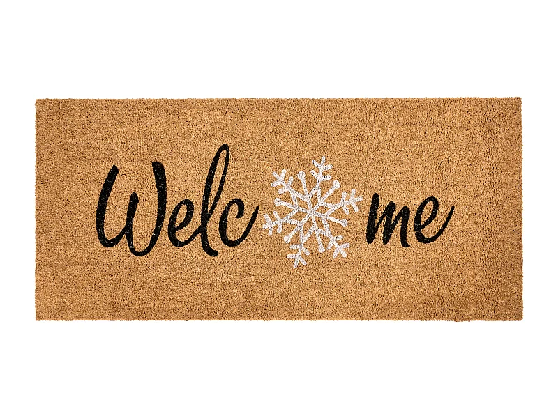 Paillasson BALANACAN Naturel 55 x 120 cm Motif de Noël Fibre de coco