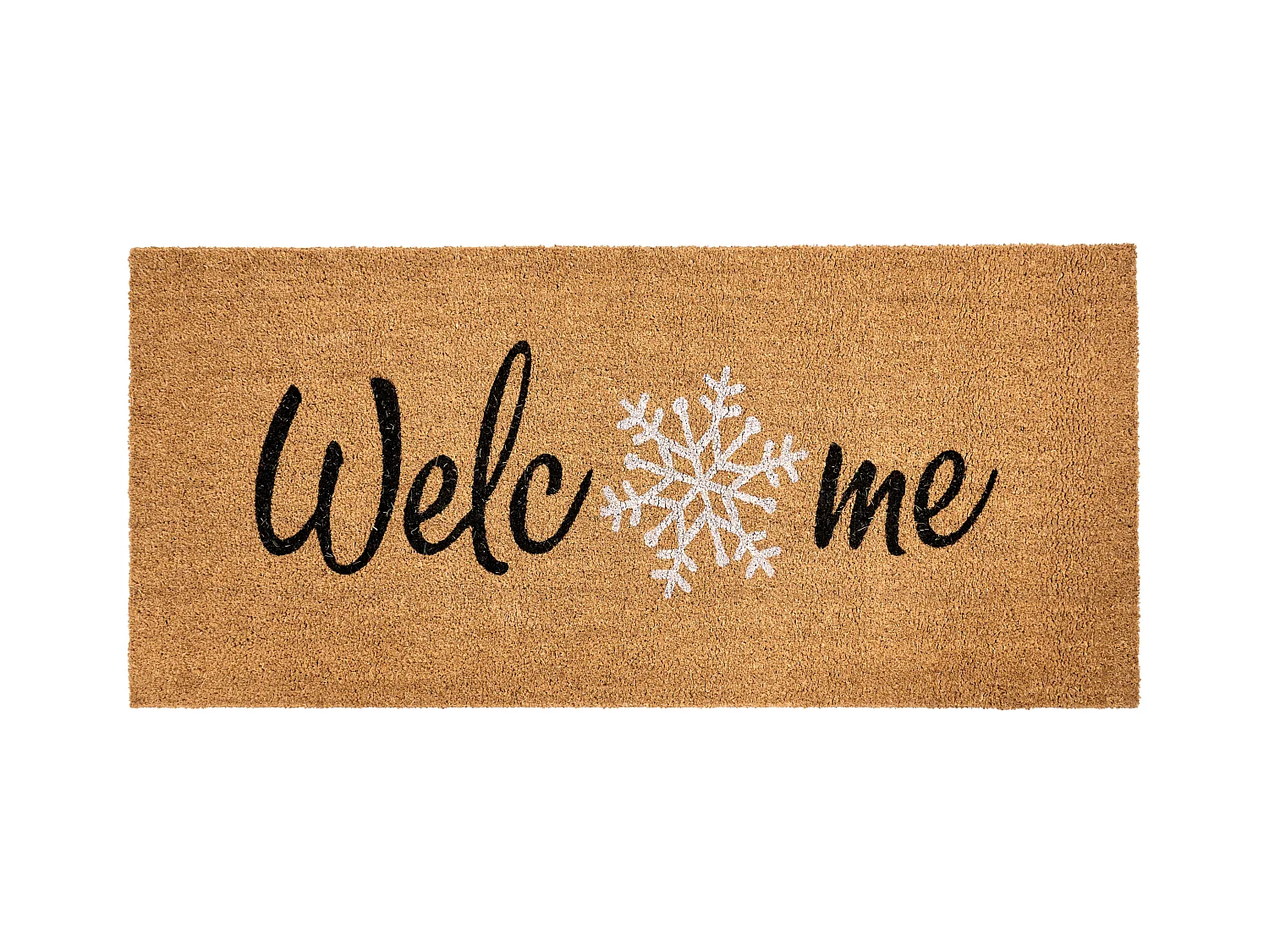 Paillasson BALANACAN Naturel 55 x 120 cm Motif de Noël Fibre de coco