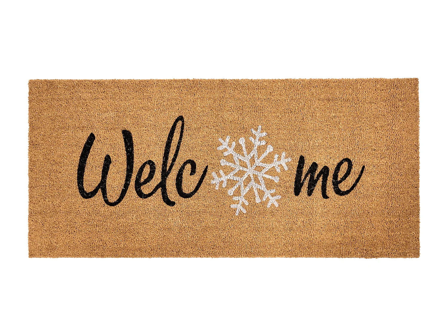 Paillasson BALANACAN Naturel 55 x 120 cm Motif de Noël Fibre de coco