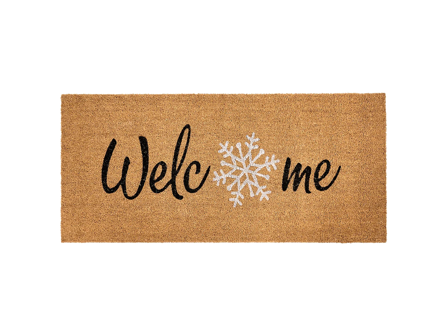 Doormat BALANACAN Natural 55 x 120 cm Christmas Motif Coir